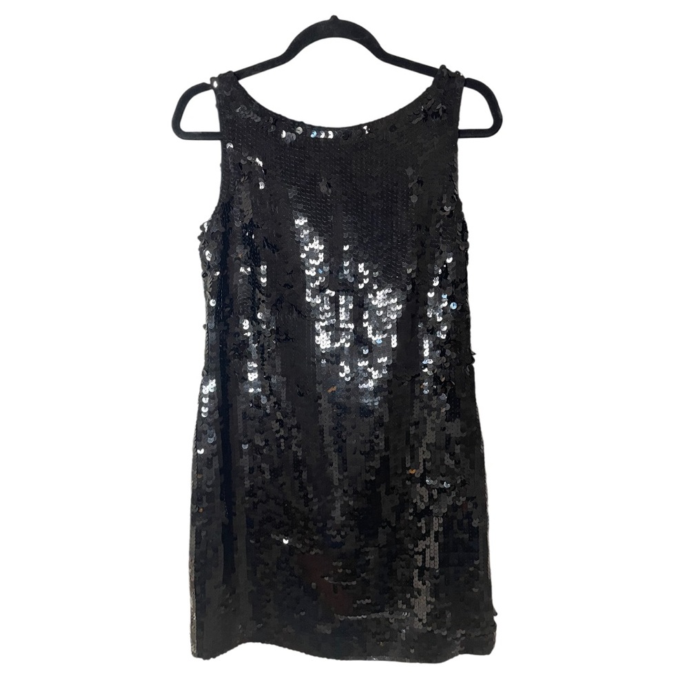 Banana Republic Black Sequins Mini Dress Sleeveless Party SZ 4  EUC